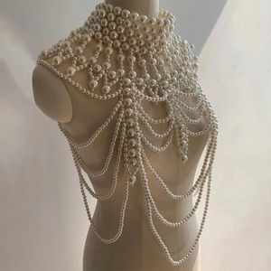 MISSING CLASP Bridal Luxury Pearl shoulder necklace Cape Prom Evening Shawl